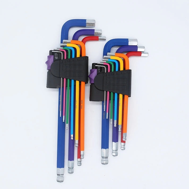 9Pcs 1.5mm-10mm Bike Tools Color Coded Ball-End Hex Allen Key