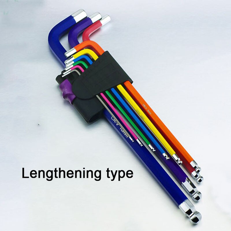 9Pcs 1.5mm-10mm Bike Tools Color Coded Ball-End Hex Allen Key
