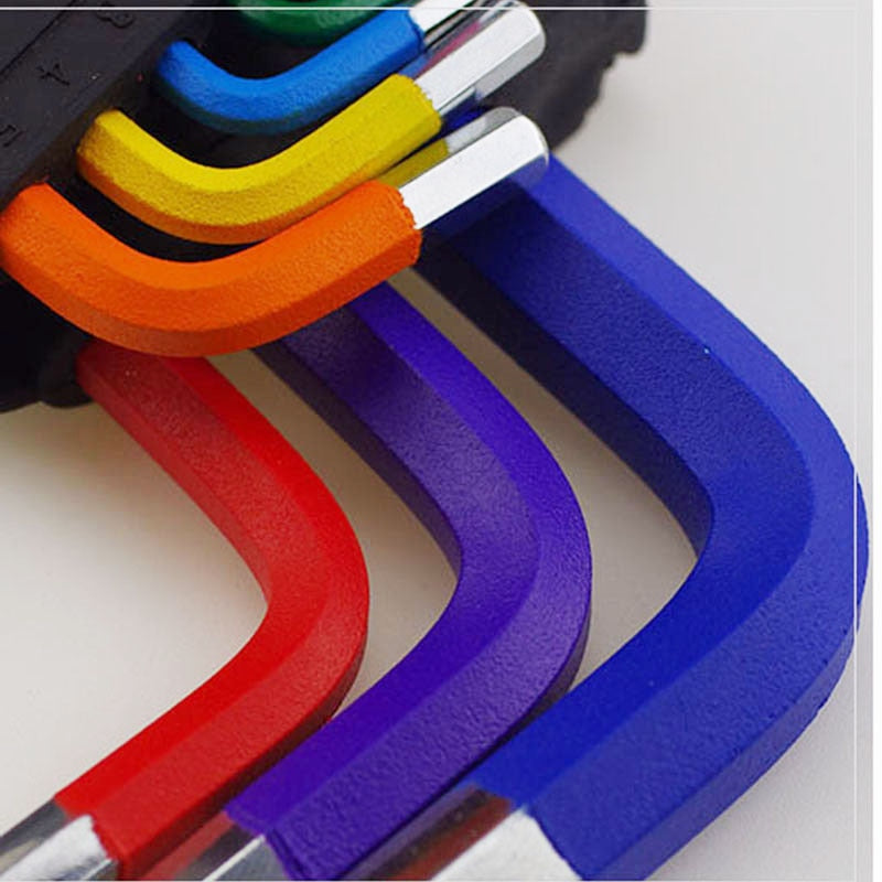 9Pcs 1.5mm-10mm Bike Tools Color Coded Ball-End Hex Allen Key