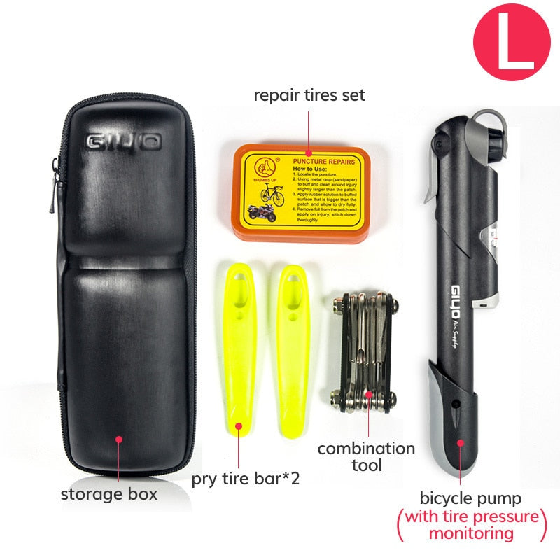 Bicycle Repair Tool Kit Fits in Portable Bag into Bottle Cage