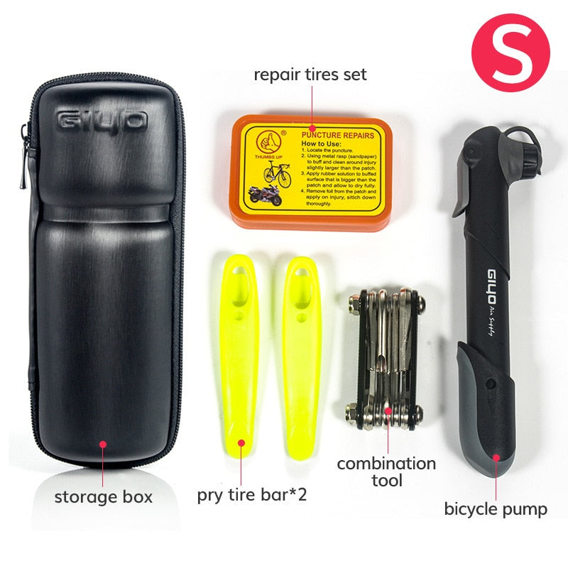 Bicycle Repair Tool Kit Fits in Portable Bag into Bottle Cage