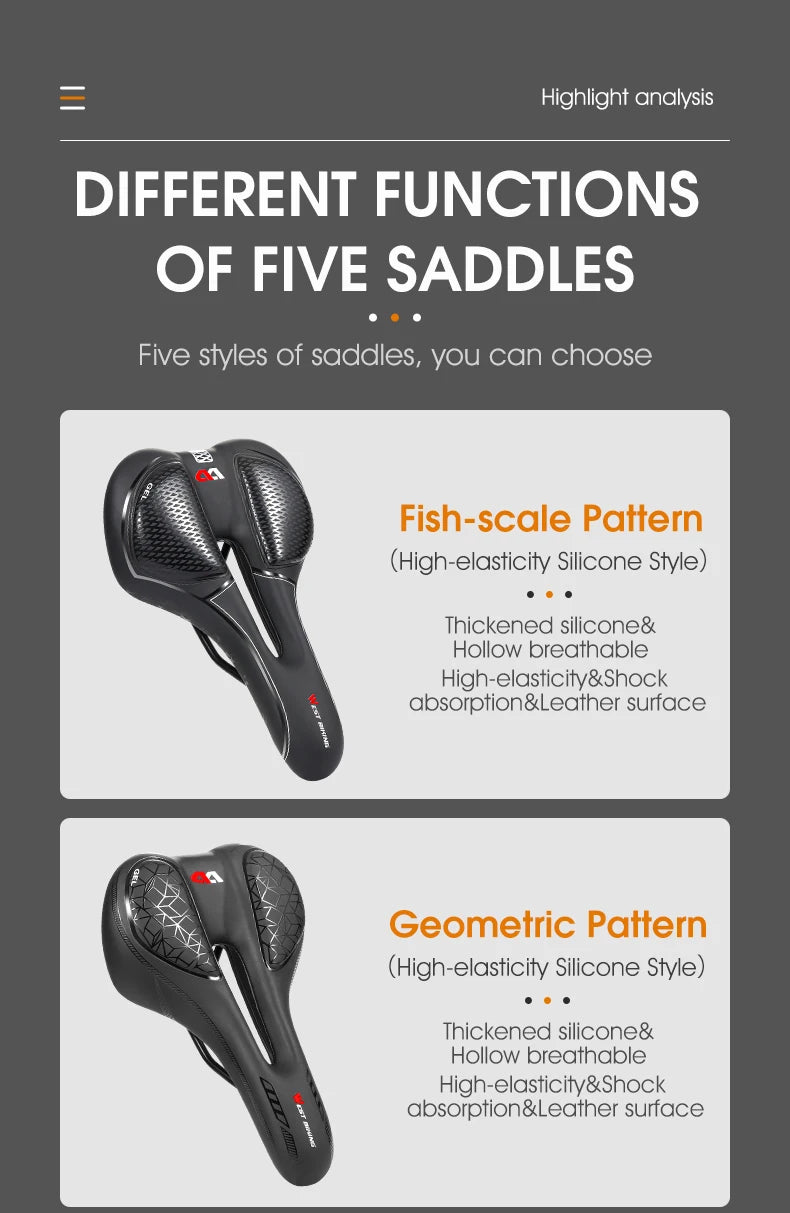 WEST BIKING Gel Comfort Bicycle Saddle