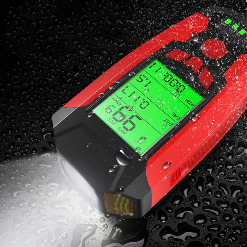 3 in 1 USB Bicycle Light, Horn, Odometer