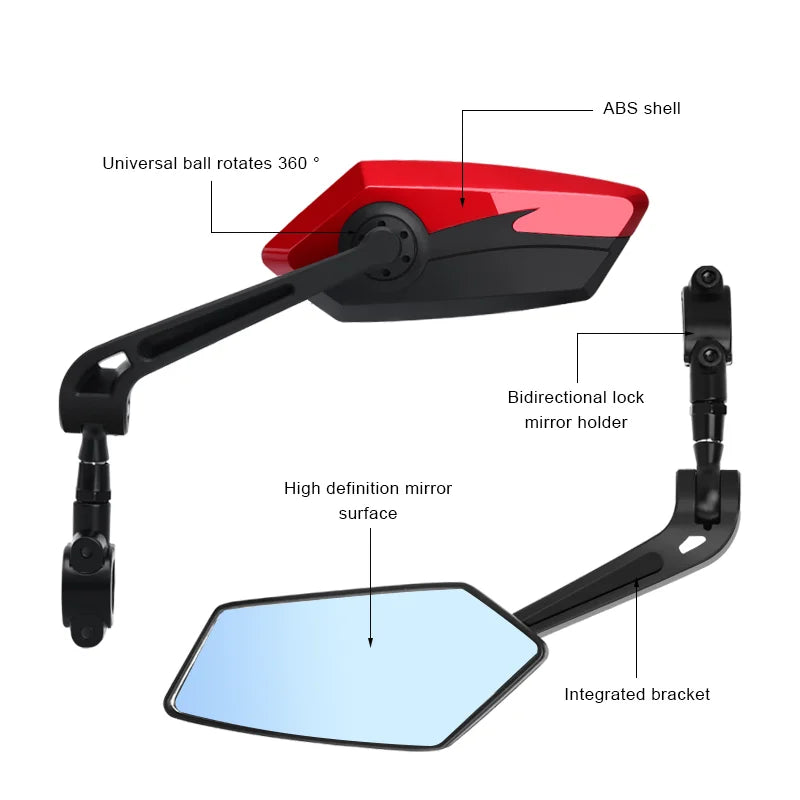 Riderace Set of Rear View Bicycle Mirrors