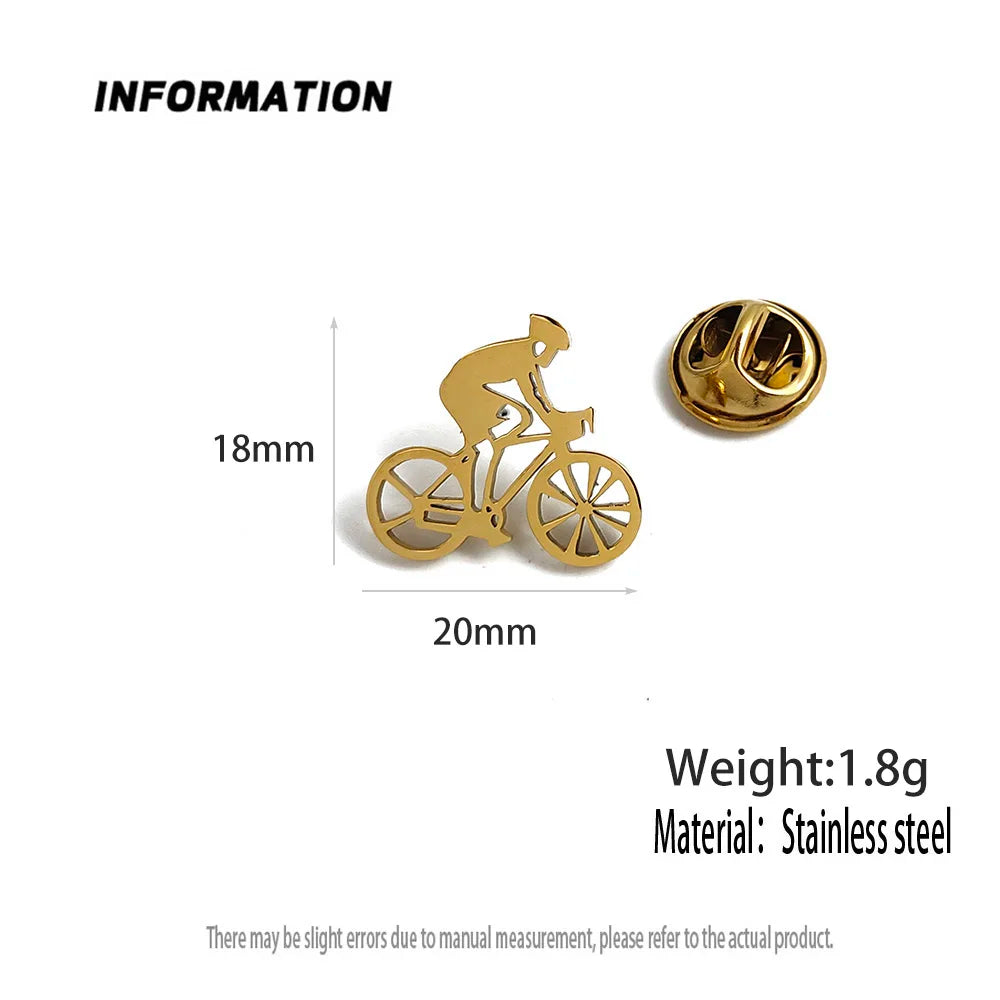 Gold-plated, silver or black bicycle, Cyclist Racer Pin