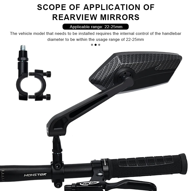 Riderace Set of Rear View Bicycle Mirrors
