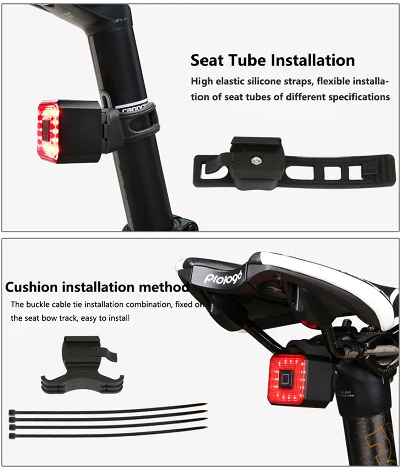 ENLEE Rear Bicycle Light, USB charging, built in power display indicator, IPX6-Waterproof