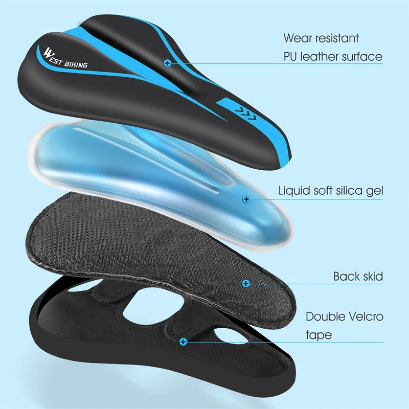 PU Leather Comfy GEL Silicone Cycling Seat Cover