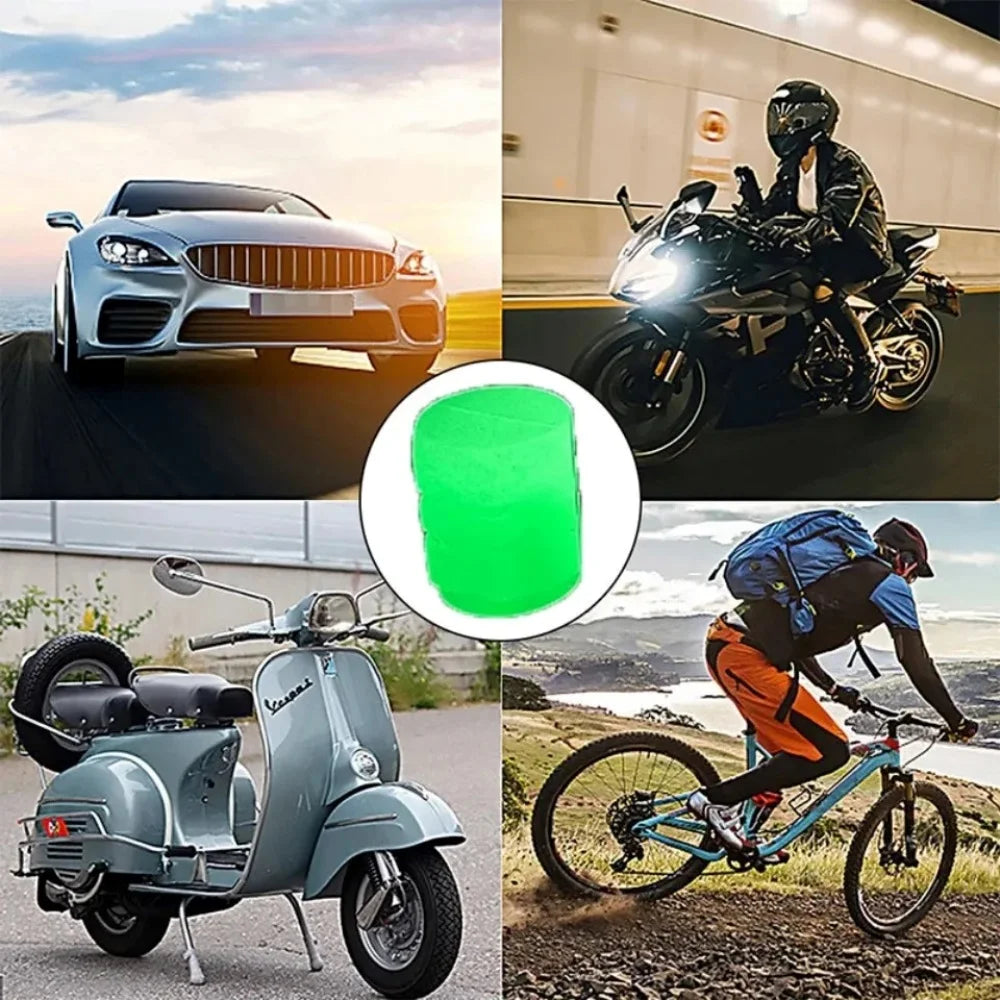 20 PCS Luminous Tyre Dust Valve Caps Schrader fit for Bike Wheel