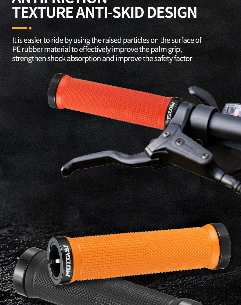 Bicycle Handlebar Grips in Orange, Red, Black Cyan and Purple