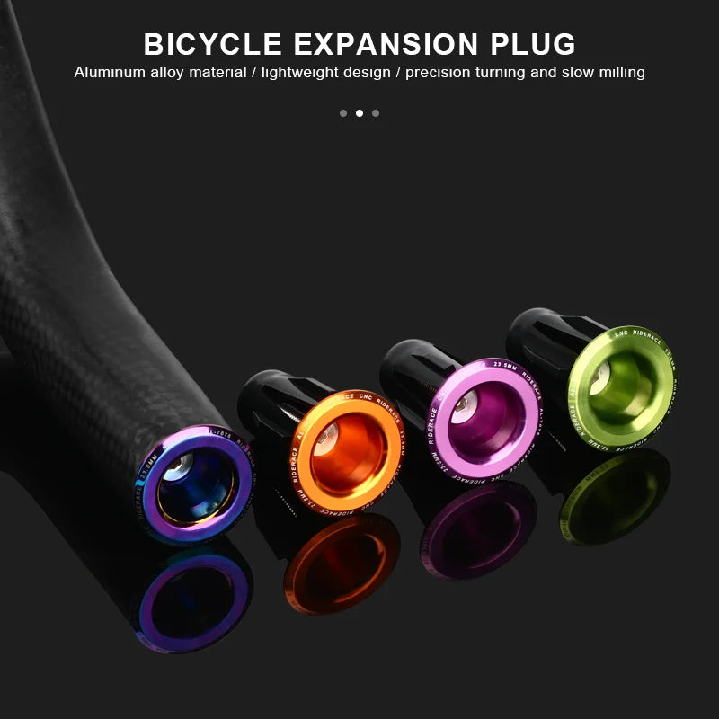 A Pair Riderace Bike Handlebar End Plugs in jazzy shades