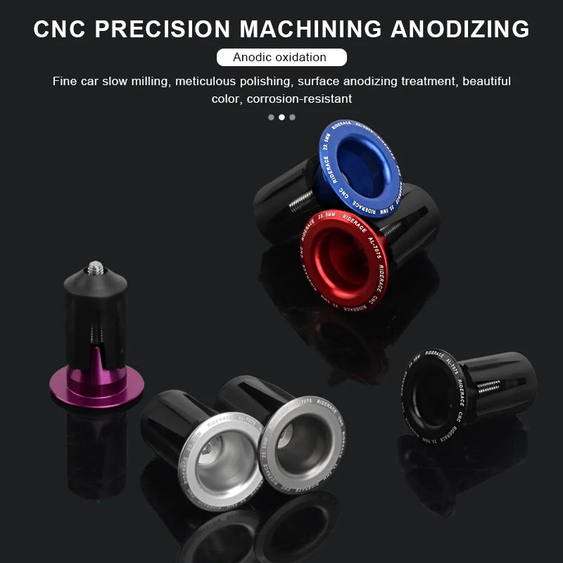 A Pair Riderace Bike Handlebar End Plugs in jazzy shades