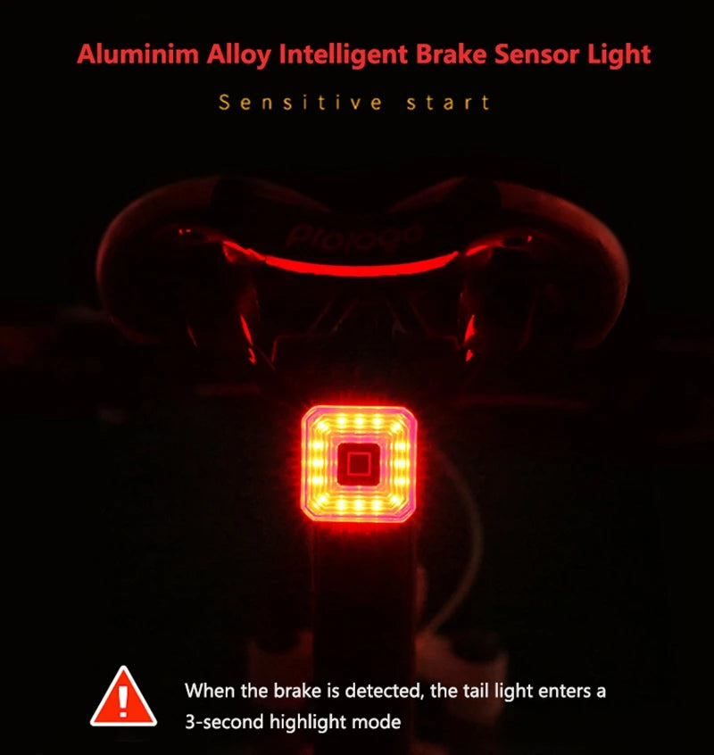 ENLEE Rear Bicycle Light, USB charging, built in power display indicator, IPX6-Waterproof