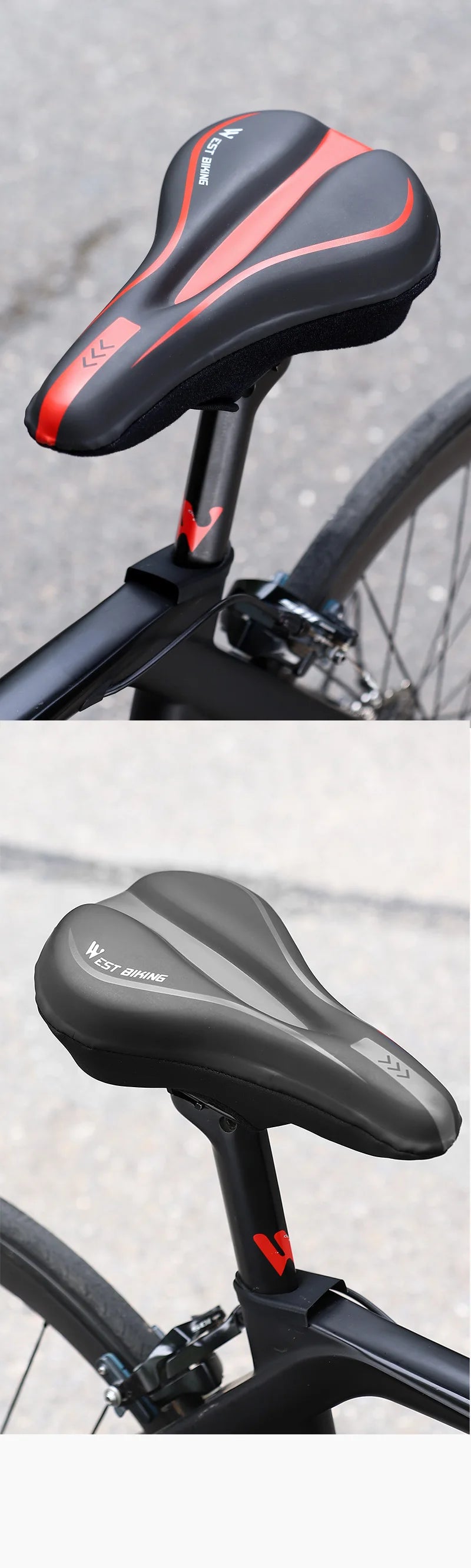 PU Leather Comfy GEL Silicone Cycling Seat Cover