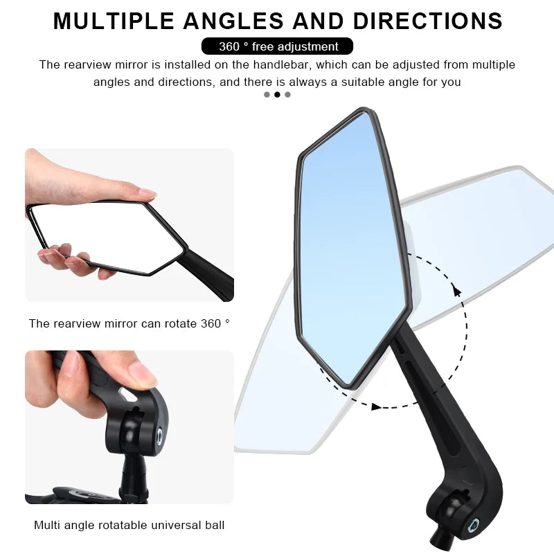 Riderace Set of Rear View Bicycle Mirrors