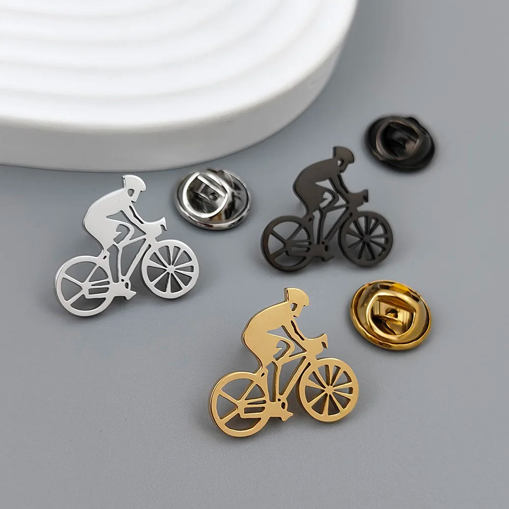 Gold-plated, silver or black bicycle, Cyclist Racer Pin