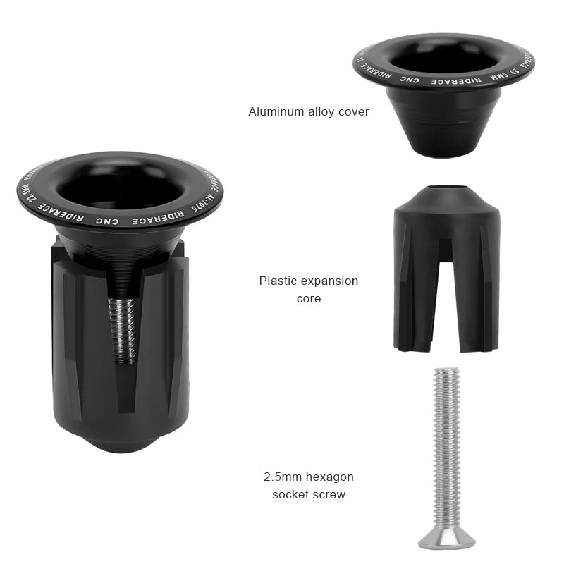 A Pair Riderace Bike Handlebar End Plugs in jazzy shades