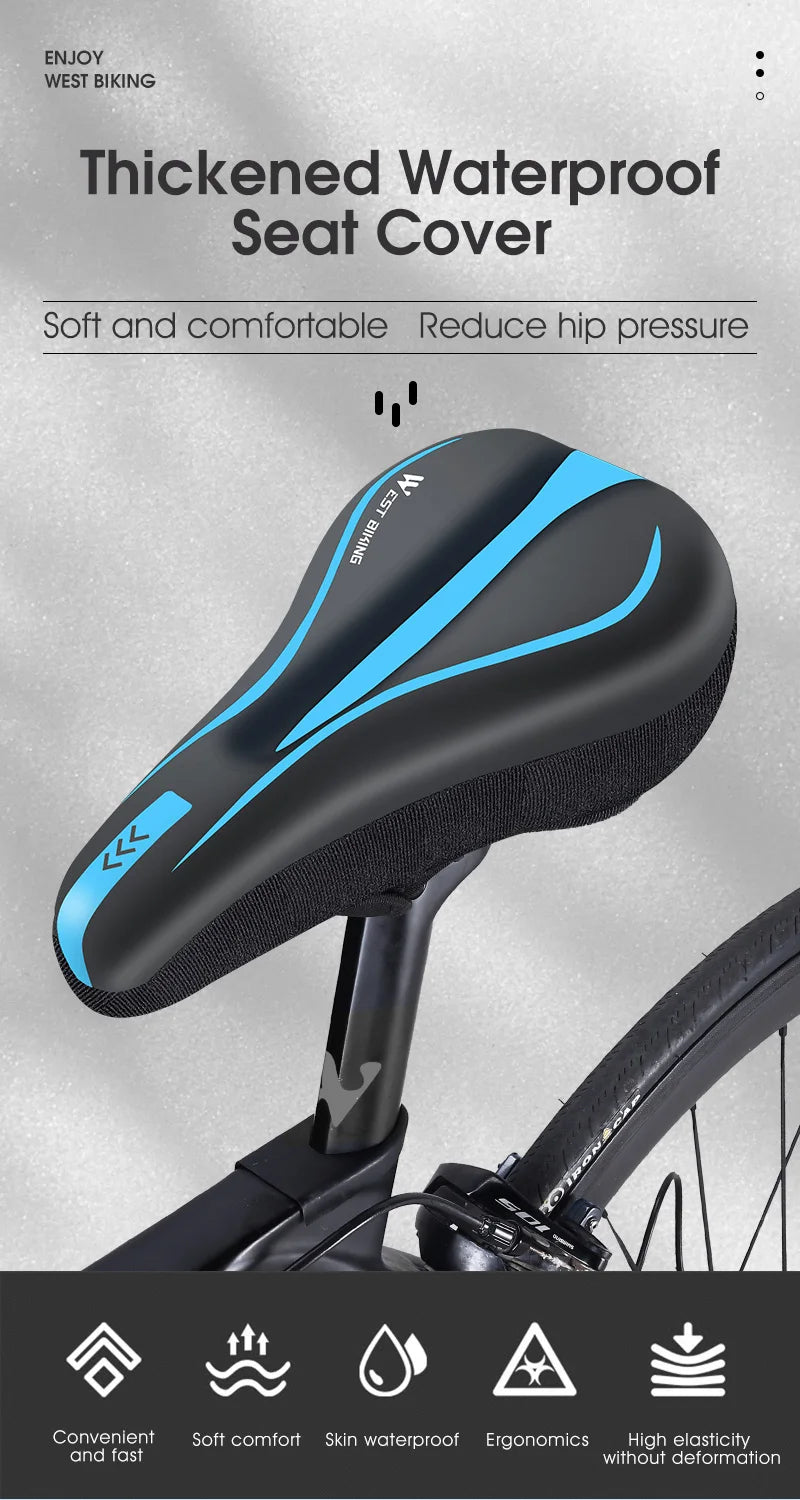 PU Leather Comfy GEL Silicone Cycling Seat Cover