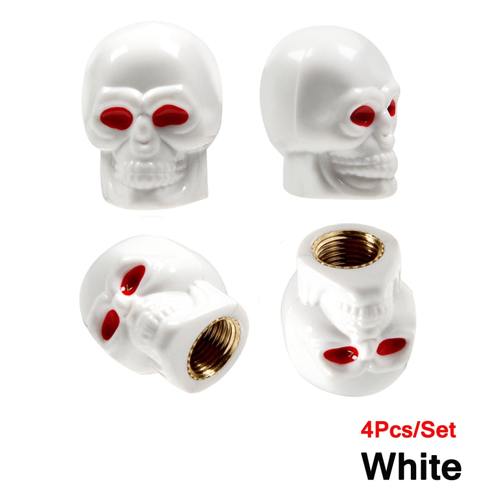Skull Bike Valve Dust Caps available in 5 different colours