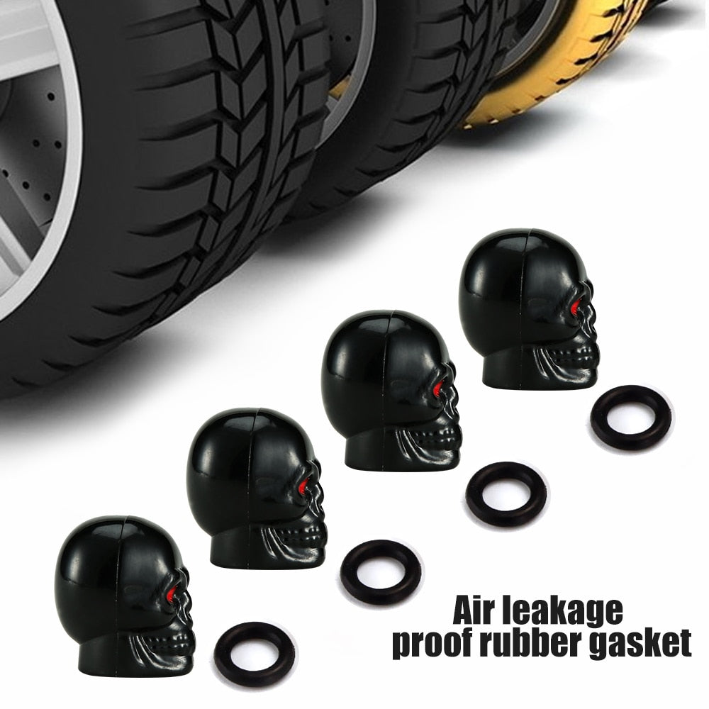 Skull Bike Valve Dust Caps available in 5 different colours