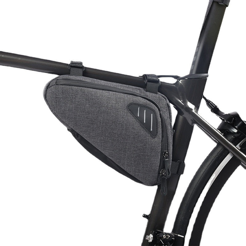 Rainproof Bicycle Triangle Bag Top Tube Frame Bag with Reflective Stripes suitable for Road, Mountain electric and all types of bikes