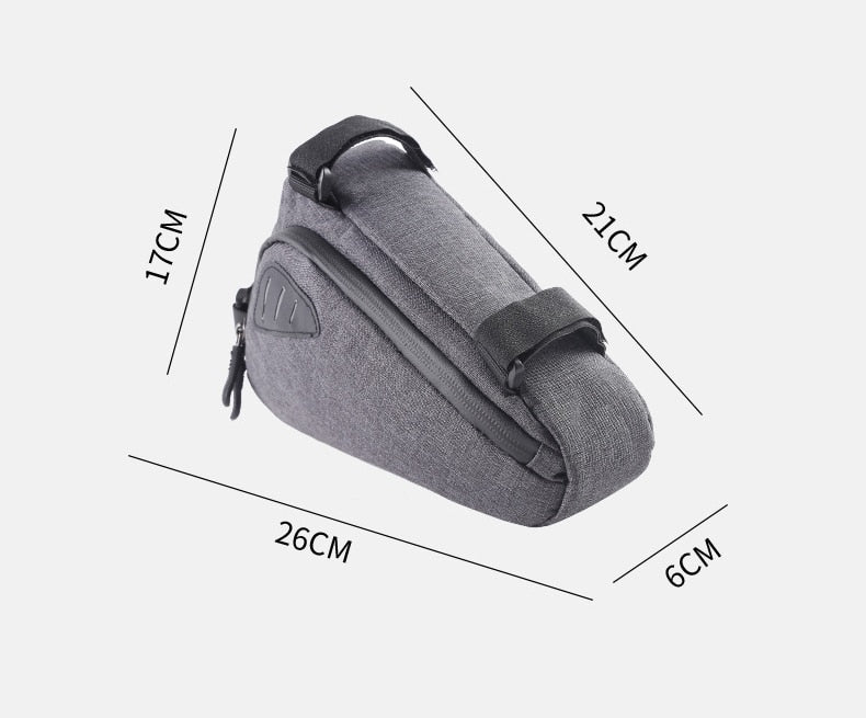 Rainproof Bicycle Triangle Bag Top Tube Frame Bag with Reflective Stripes suitable for Road, Mountain electric and all types of bikes