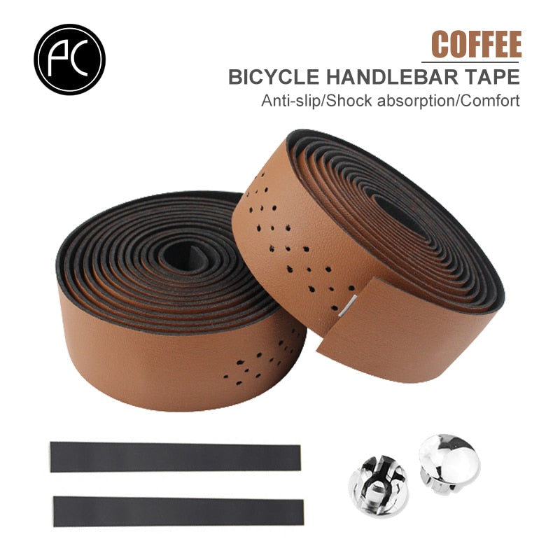 Road Bike Handlebar Tape Road Bike PU Leather, Perforated and Breathable