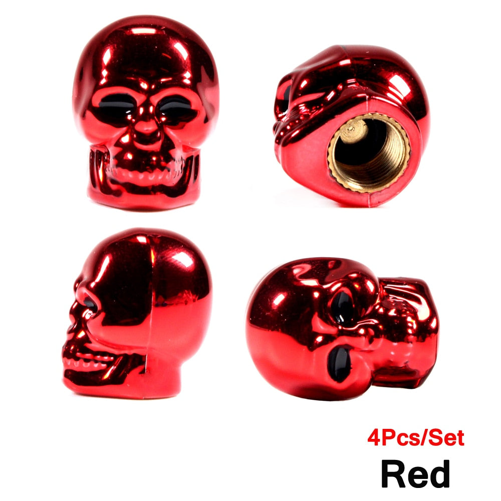 Skull Bike Valve Dust Caps available in 5 different colours