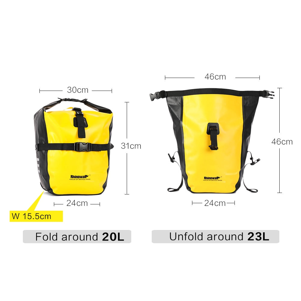 Rhinowalk 20L Waterproof Bicycle Pannier Bag