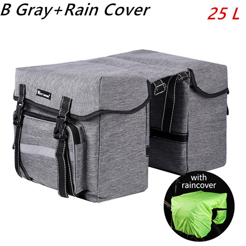 25L-35L Cycling rear rack Pannier Bags, for road, mountain and electric bikes.