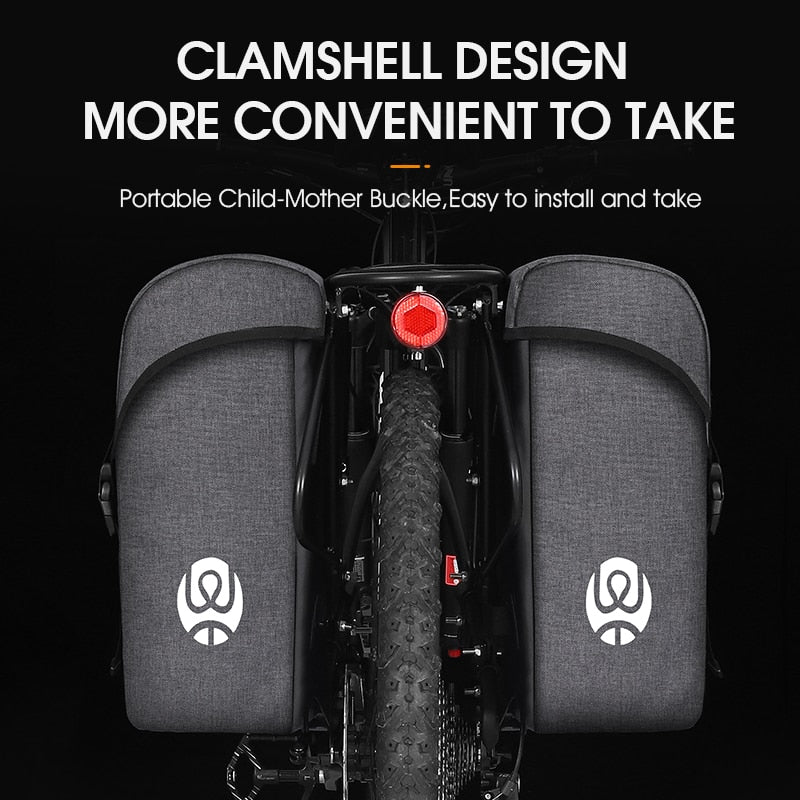 25L-35L Cycling rear rack Pannier Bags, for road, mountain and electric bikes.