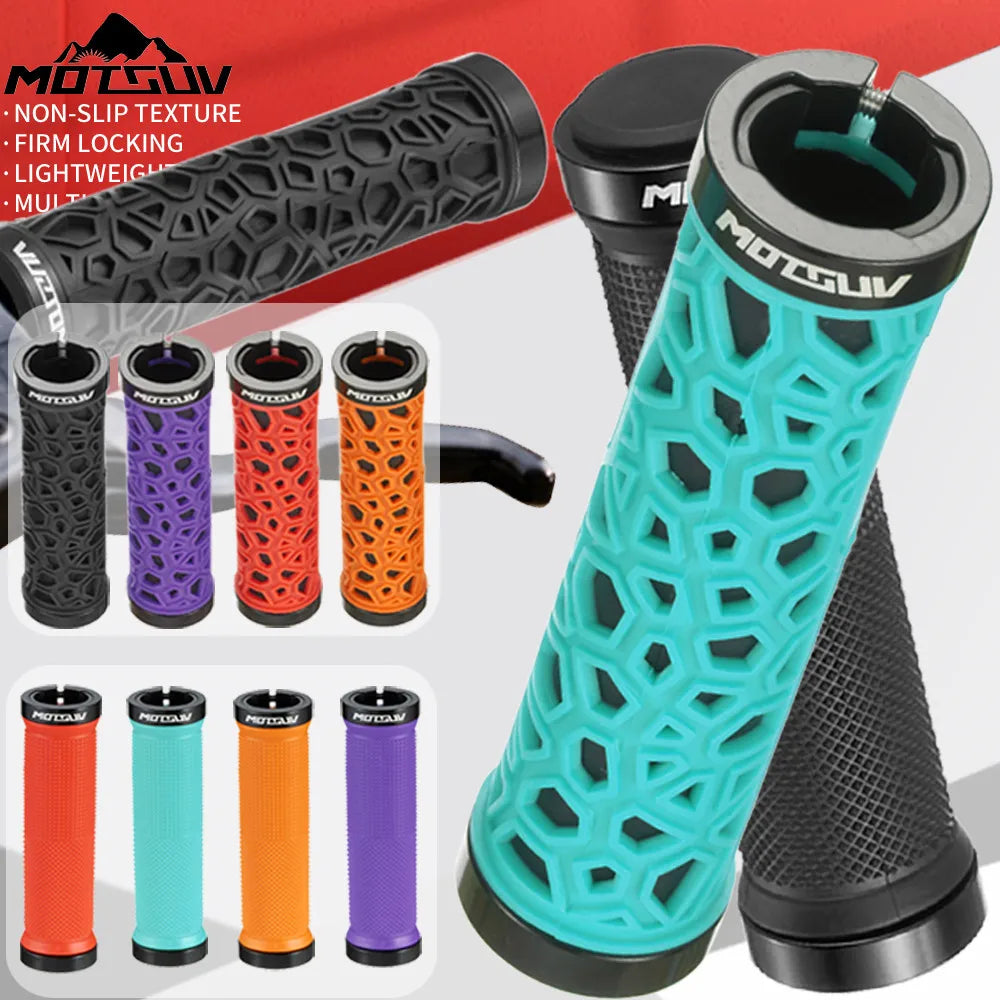 Bicycle Handle Bar Grips in Orange, Red, Black Cyan and Purple