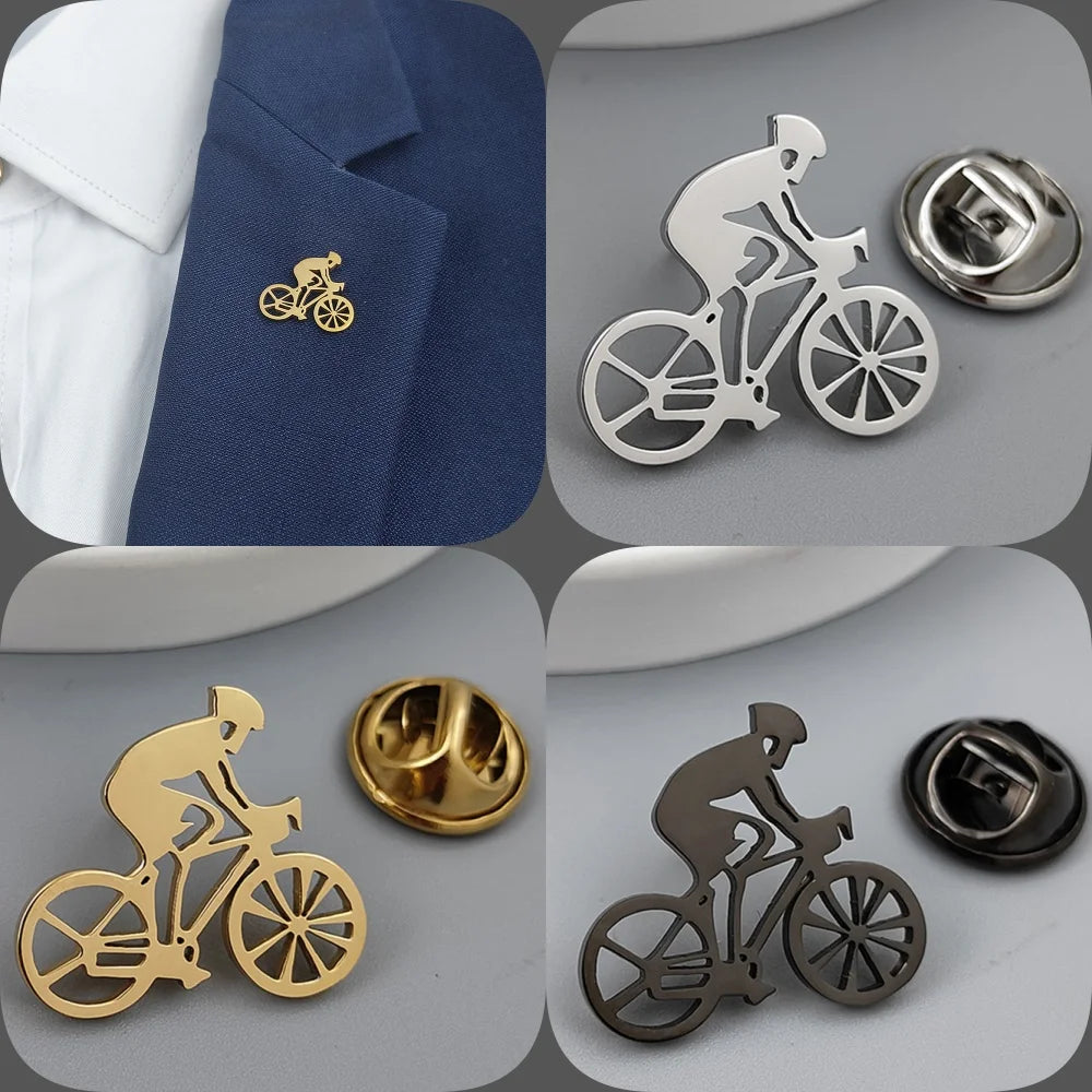  Gold-plated, silver or black  bicycle, Cyclist Racer Pin
