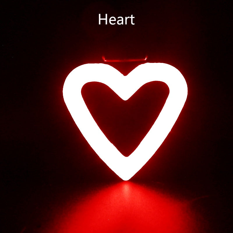 Bicycle Light Circle or Heart, USB rechargeable