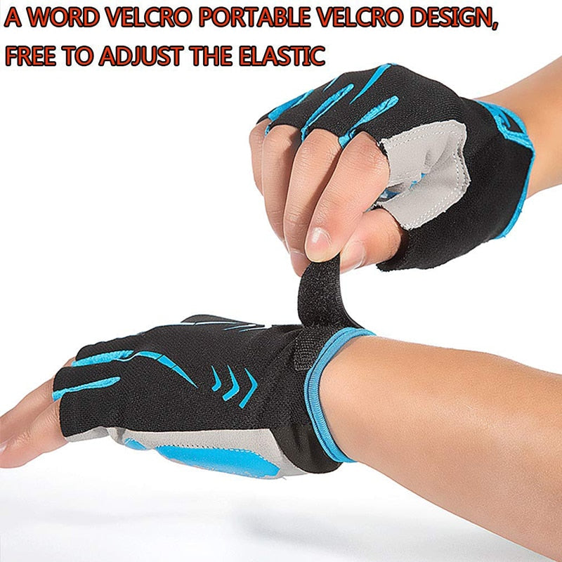 Cycling Anti-slip Anti-sweat Men Women Half Finger Gloves