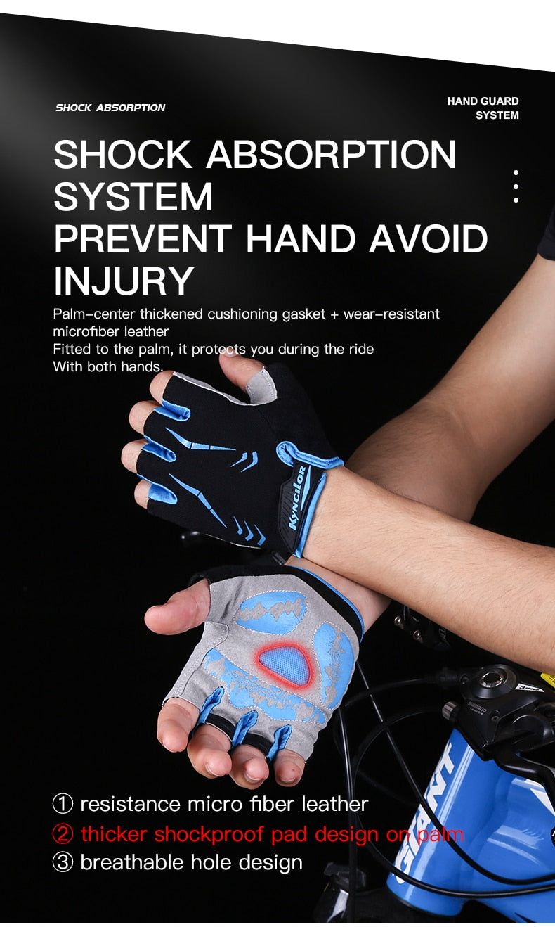 Cycling Anti-slip Anti-sweat Men Women Half Finger Gloves