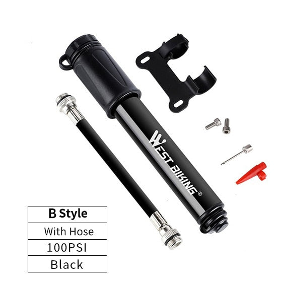 WEST BIKING Portable Mini Bicycle Pump up to160 PSI High Pressure