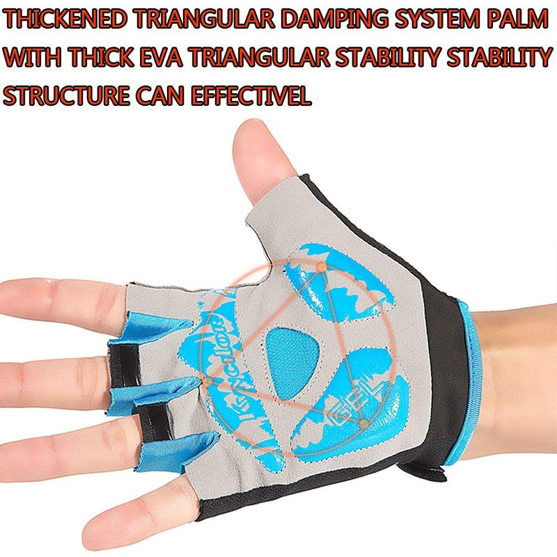 Cycling Anti-slip Anti-sweat Men Women Half Finger Gloves