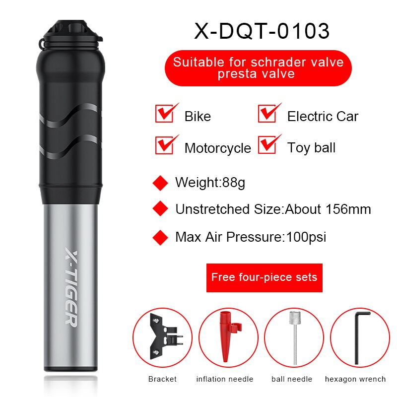 X-TIGER Portable Bicycle Mini Hand Pump