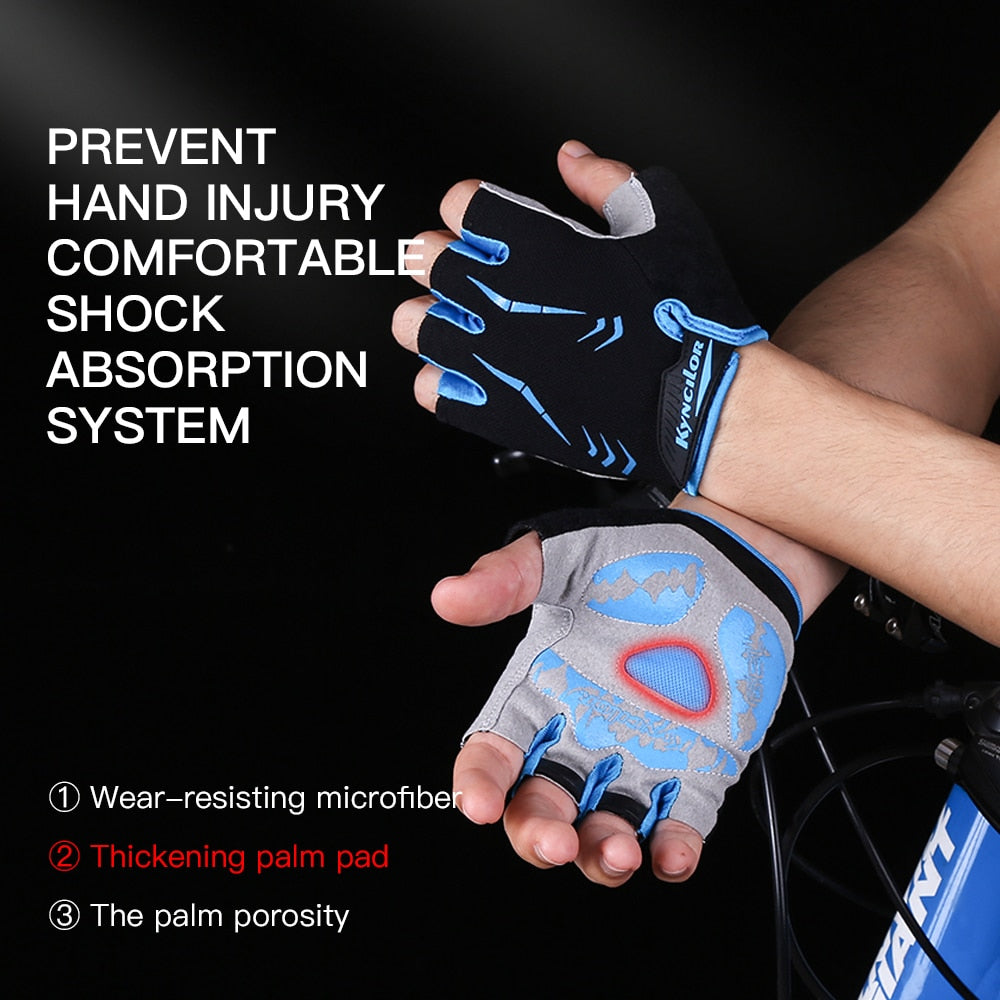 Cycling Anti-slip Anti-sweat Men Women Half Finger Gloves