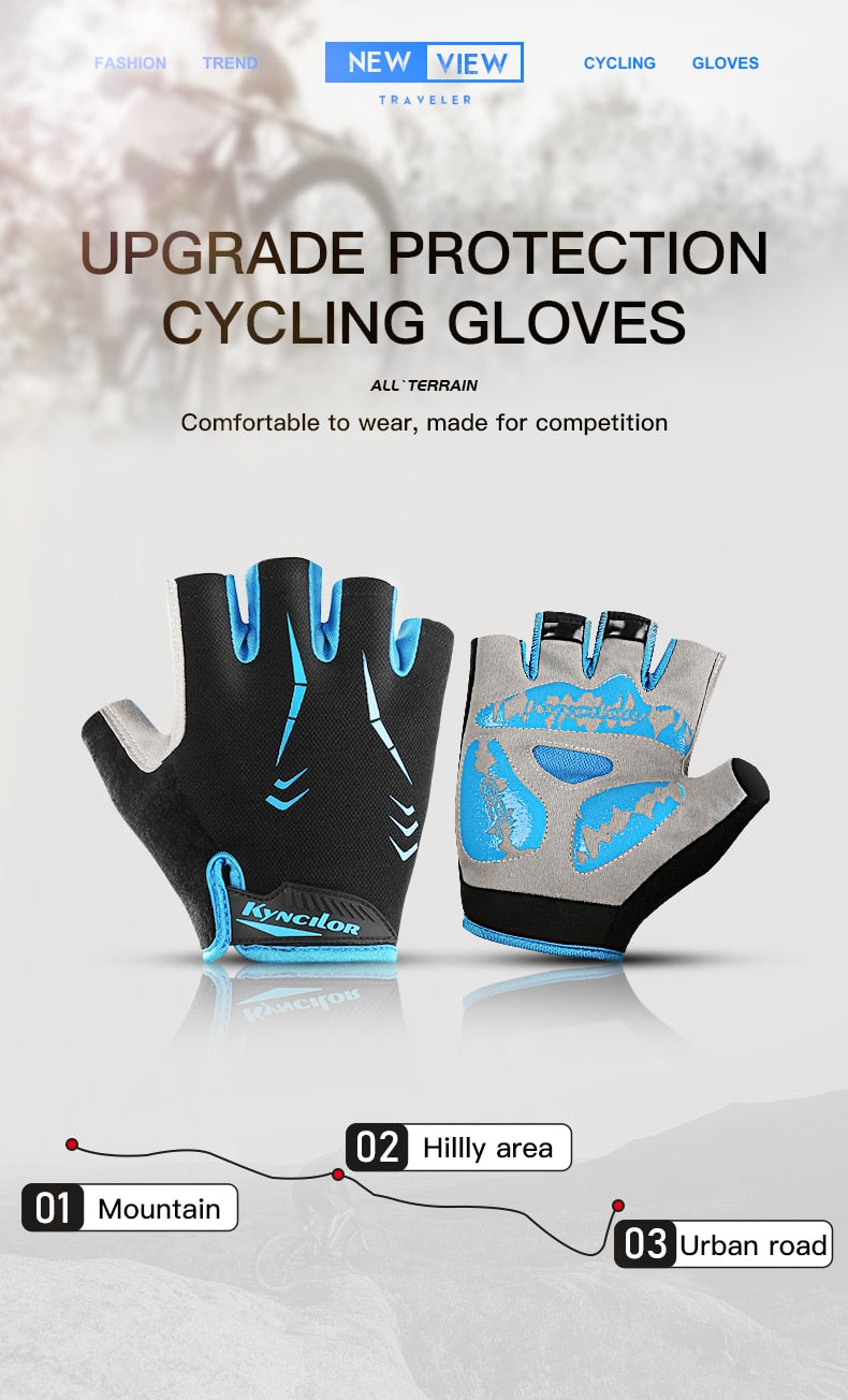 Cycling Anti-slip Anti-sweat Men Women Half Finger Gloves