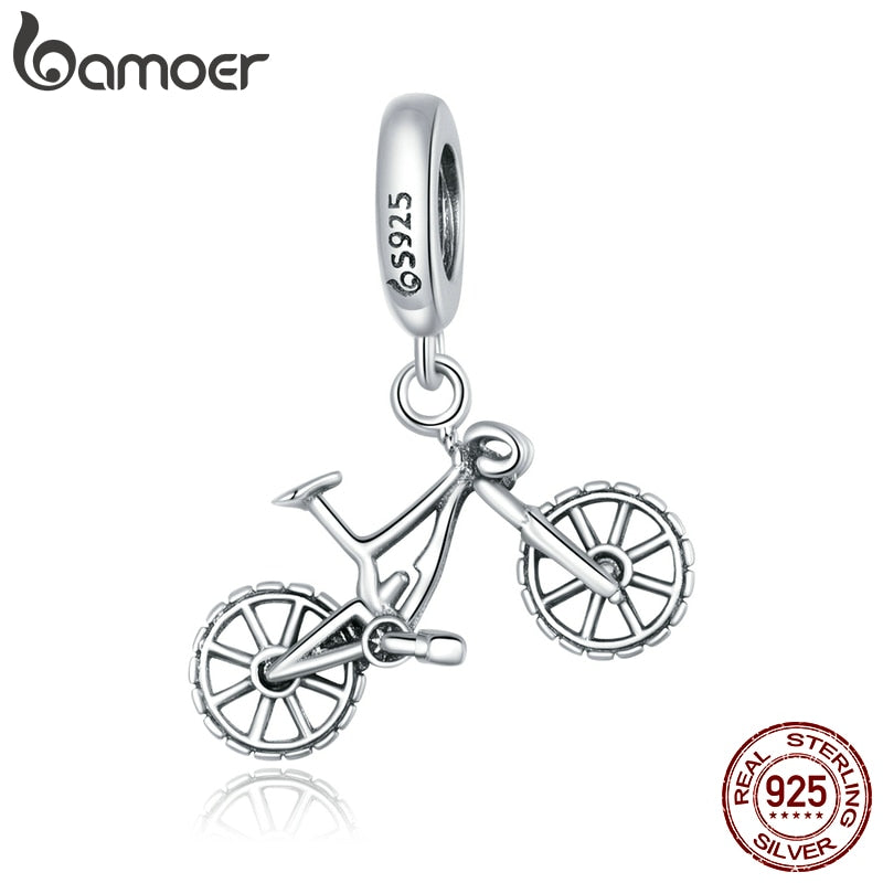 Sterling Silver Bicycle Shape Pendant Charm