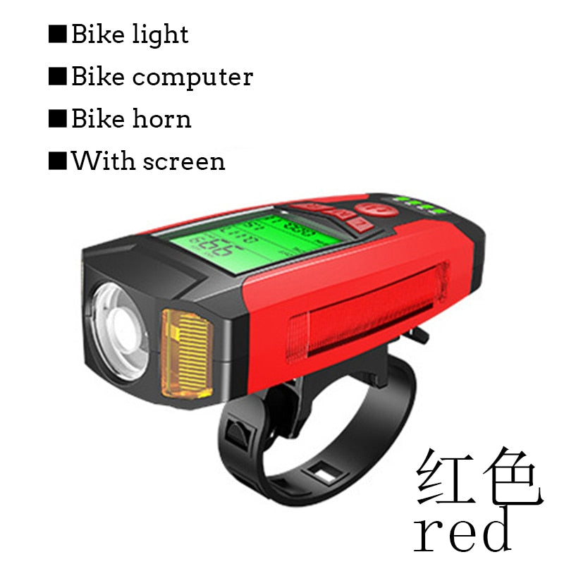 3 in 1 USB Bicycle Light/Horn/ Odometer