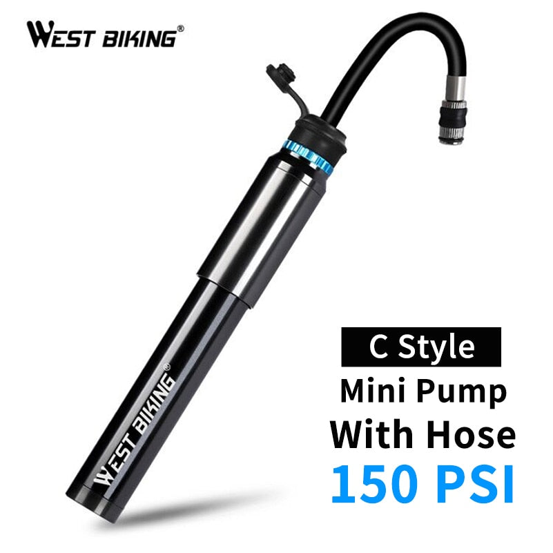 WEST BIKING Portable Mini Bicycle Pump up to160 PSI High Pressure