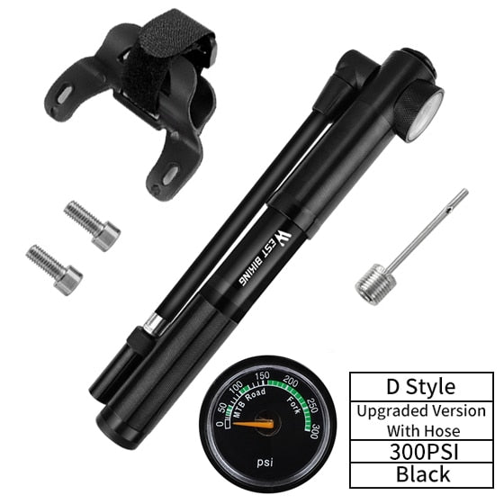 WEST BIKING Portable Mini Bicycle Pump up to160 PSI High Pressure