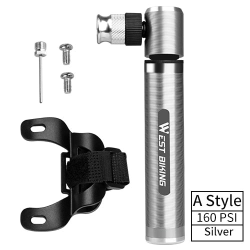 WEST BIKING Portable Mini Bicycle Pump up to160 PSI High Pressure