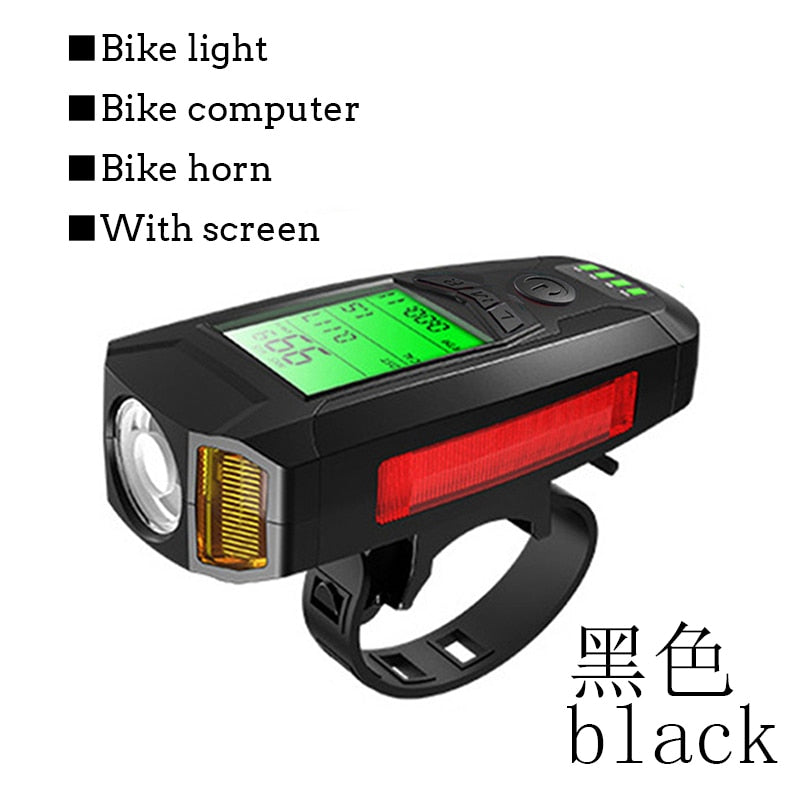 3 in 1 USB Bicycle Light/Horn/ Odometer