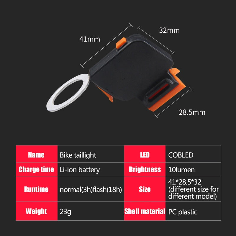 Bicycle Light Circle or Heart, USB rechargeable