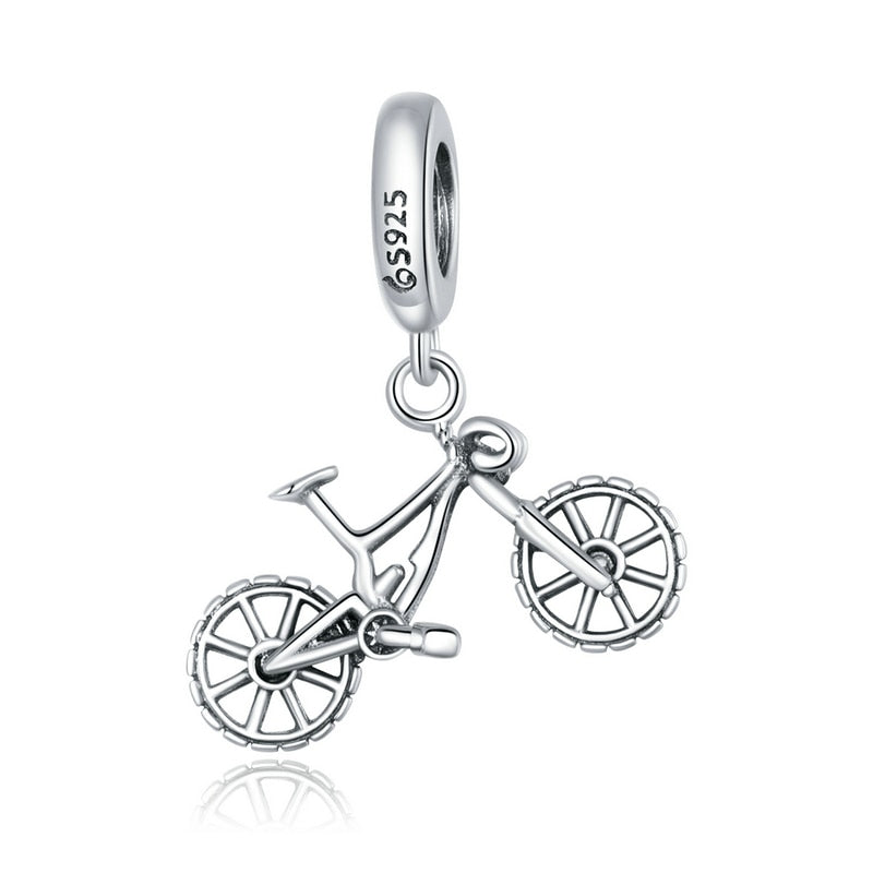 Sterling Silver Bicycle Shape Pendant Charm