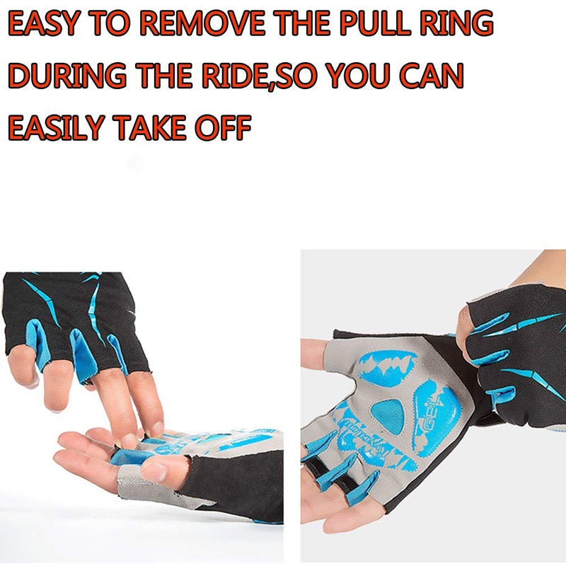 Cycling Anti-slip Anti-sweat Men Women Half Finger Gloves